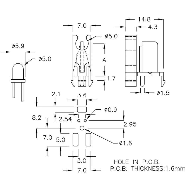 LED Lens Holder LS-LD-5BT